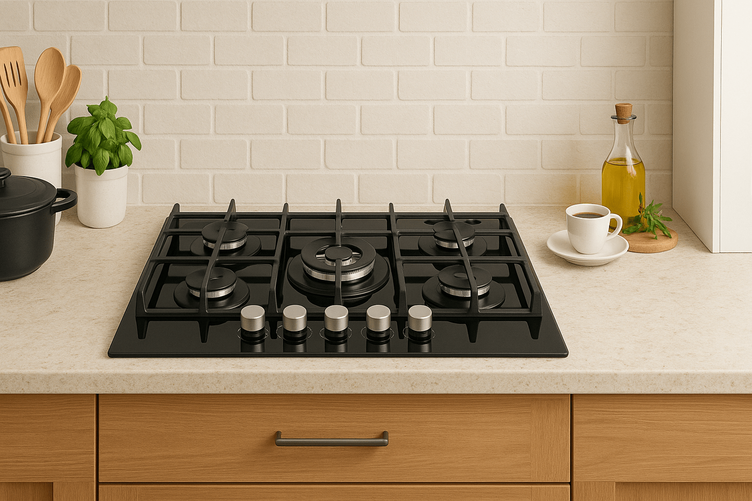 Plaque de Cuisson Encastrable ARISTON AGS-72F-BK 5 Feux 75cm - Noir